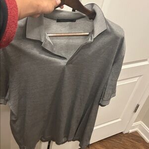 Ermenegildo Zegna Charcoal Polo Shirt